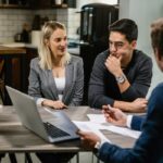 Couple going through family law mediation.